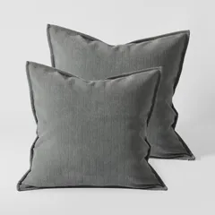 【迅速発送】クモリ(Kumori) クッションカバー 2枚セット 50X50cm 北欧 おしゃれ 無地 シンプル 隠しファスナー 丈夫な生地 柔らかい ソファ背当て 装飾枕カバー 座布団カバー 2枚組 50X50cm グレー