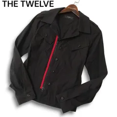 THE TWELVE ザ トゥエルブ ミリタリー★ フロントライン ジップ 長袖 ワーク シャツ ジャケット Sz.46　メンズ 黒 日本製のサムネイル