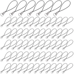 [ルボナリエ] 二重リング ストラップ パーツ 携帯ストラップ ストラップ紐 リングストラップ スマホデコレーション ハンドメイド アクセサリー パーツ (ブラック シルバー 100個) [シルバー 100個]