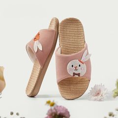 レディース ルームシューズ メンズ 子供 スリッパ 室内履き 静音 軽量 麻 可愛い 滑り止め 来客用 部屋用 春夏 zzr06304292a7d4