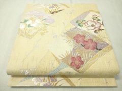 平和屋着物○本場大島紬 9マルキ 色紙重ね草花文 中江絹織物謹製 証紙  