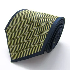 ミラショーン ブランド ネクタイ シルク ストライプ柄 ライン柄 PO メンズ ネイビー mila schon 【中古】