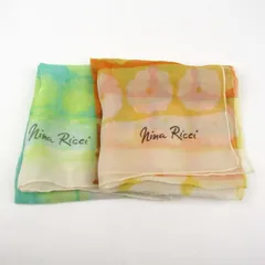 ニナリッチ スカーフ 2点セット 花柄 ロゴ シルク ブランド まとめて レディース NINA RICCI 【中古】