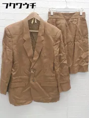 ◇ sab street リネン100% 2B 膝丈 シングル スカート スーツ 上下 セットアップ ベージュ レディース 【中古】 【1103040001231】