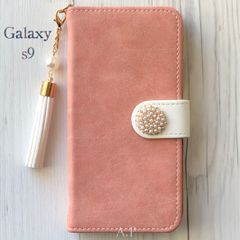 Galaxys9 ギャラクシーs9★スエード調 ピンク パール