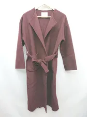 ■ ◎ URBAN RESEARCH DOORS ノーカラー 無地 長袖 コート サイズ1 ワインレッド レディース P  【1310020013744】
