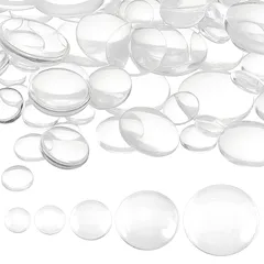 【新品】 PH PandaHall ガラスカボション 100個入り クリアガラス カボションパーツ 5サイズ ウンドビーズ 透明ドーム 拡大レンズ効果 ハンドメイド アクセサリーパーツ 動物の目を作り 10/12/15/20/25mm 0