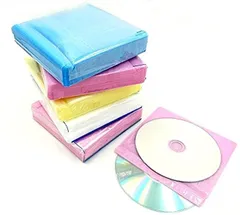 RITS-STORE CD ケース DVD 不織布 入り 両面 収納 ファイリング 穴 あり( 500枚)