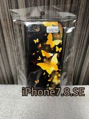 【ヒット商品】iPhone7.8.SE ゴールド　バタフライ　スマホケース