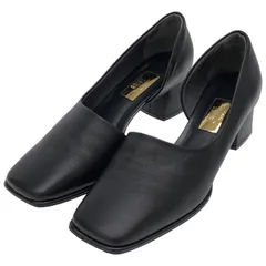 Le Talon GRISE (ルタロングリーズ) 24191825514610 4.5cmレザースクエアサイドオープンパンプス レディース ブラック 24