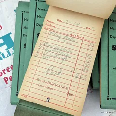 458・R-1847　1942年　使用済み伝票　1冊　SALES BOOK　アメリカ　海外紙もの　ジャンクジャーナル　スクラップ　雑記帳　ハンドメイド　おすそ分けファイル　コラージュ 古い紙　味紙　蚤の市　ヴィンテージ　ヴィンテージ雑貨