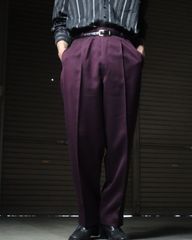 2tuck wide-straight slacks button-fly deep purple 2タック ワイド スラックス ボタンフライ W34 深紫 パープル 70s 80s vintage