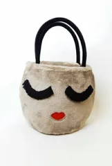 タグ付き　A-JOLIE　アジョリー　AJM-301A　フェイクムートンバッグ　ハンドバッグ　トートバッグ　Fサイズ　ベージュ