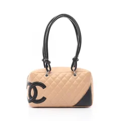 シャネル CHANEL ショルダーバッグ カンボンライン ボーリングバッグ A25171 ベージュ/ブラック レザー カンボン ボーリングバッグ レディース Used Aのサムネイル