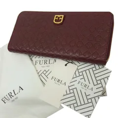極美品◇FURLA レベルヴェデーレ レザー ラウンドファスナー ジップウォレット 長財布 フルラ レディース  保存袋 箱付き