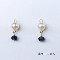 パールピアス（ブラック）　B-007