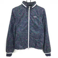 キャロウェイ 2WAYジャケット ネイビー×ピンク 音符柄 裏メッシュ ジャケット フード収納 袖着脱可 レディース L ゴルフウェア Callaway