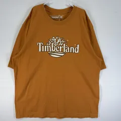 古着 ティンバーランド Timberland 半袖Tシャツ プリント ロゴ 大きいサイズ 肉厚 クルーネック L  イエロー メンズ