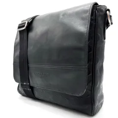 【良品】 COACH コーチ ショルダーバッグ シグネチャー エンボス レザー 革 ブラック 黒色 ユニセックス 男女兼用 メンズ レディース