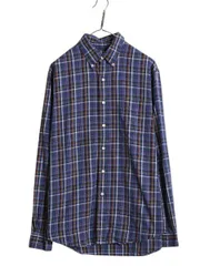 【お得なクーポン配布中!】 90s ラルフローレン チェック 長袖 ボタンダウン シャツ メンズ L / 古着 90年代 オールド ポロ ポケット付き ポニー無し 長袖シャツ 薄手