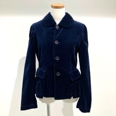 S10J006 コムデギャルソン コムデギャルソン COMME des GARCONS COMME des GARCONS 綿別珍 丸襟ジャケット ネイビー XSサイズ
