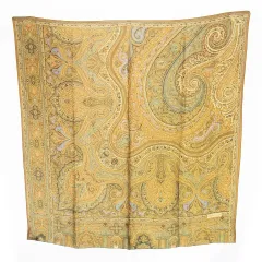 ラルフローレンコレクション Ralph Lauren COLLECTION スカーフ シルク 絹 大判 スクエア ペイズリー 総柄 ロゴ 茶 ブラウン /CK28 ■GY11