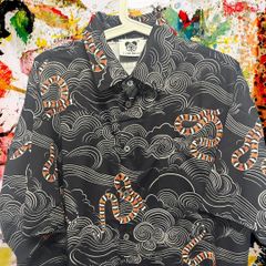 SNAKE モダン メンズ 半袖 シャツ 柄シャツ 個性的 L XL 夏 ハイデザイン 個性的 シャツ 速乾 デザインシャツ 柄 夏 男性 メンズ 新品 新品未使用 レトロ 個性的 奇抜 エモい カットソー 攻め 前衛的 衣類 トップス お洒落 ハイデザイン