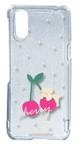 【新品未使用】BASIO active SHG09 active2 SHG12 シンプルスマホ6 クリア ハードケース (ねことチェリー(大)) フルーツ さくらんぼ 猫 ネコ 動物 かわいい 可愛い cl-shg09-346