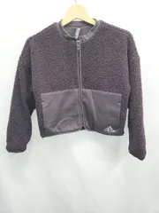 ◇ ⊇ adidas アディダス ジップアップ ロゴ キッズ 子供服 長袖 ボア ジャケット サイズ140 パープル系 男の子 E  【1506110016485】