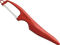 【在庫処分】京セラ セラミック ピーラー サビない お手入れ簡単 皮むき器 縦型タイプ 軽く鋭い使い心地 切れ味が続く 金気をうつさない 除菌漂白 OK レッド CP-V11RD-AZ