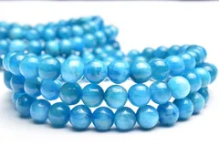 爽やか◇ネオン ブルーアパタイト　6.5mm　3連タイプ ブレスレット パワーストーン 天然石 _BG4677-65