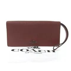【本物保証】 コーチ COACH ロゴ ホック付 長財布 二つ折り レザー ブラウン 23590