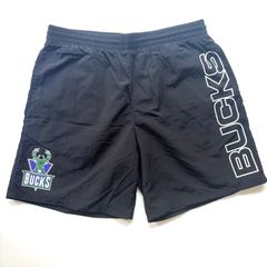 ミッチェルアンドネス Mitchell&Ness ミルウォーキー・バックス MILWAUKEE BUCKS バスケパンツ NBA ナイロンショートパンツ M ブラック