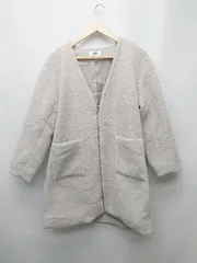 ■ AZUL BY MOUSSY アズール バイマウジー ボア 無地 ジップアップ 長袖 ブルゾン ジャンパー サイズS グレー レディース P  【1402080017937】