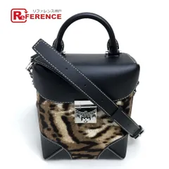 極美品 MCM レオパード エンブレム ロゴ レザー フックケース