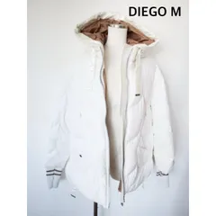 【2024年購入】 DIEGO M  ディエゴエム　Aライン フード付き 袖口ニット キルティングダウンコート　定価157,300円　40    オフホワイト   カジュアル　秋冬　送料込み　6457867