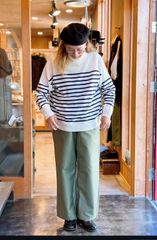 MidiUmi ボーダータートルネックプルオーバー