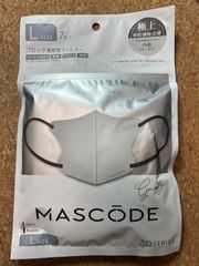 MASCODE マスコード 3Dマスク GRAY L マスク　紐　BKACK