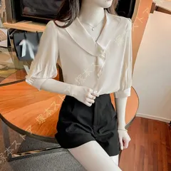 レディース 無地 半袖 ブラウス 蝶結び フレア袖 夏 シフォン シャツ 無地 ゆったり 着痩せ カットソー トップス 夏 カジュアル 通勤 オフィス風 ワイシャツ