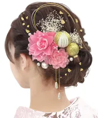 数量限定　着物 パール 入学式 袴 ボリューム感 かすみ草 和玉 かわいい ゴールド ドライフラワー 髪飾り 髪飾り 髪飾りセット 髪飾り 浴衣 浴衣 七五三 レディース 金箔 前撮り 水引 振袖 写真通り 卒業式 和装小物 【Baramoly】成人式