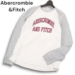 Abercrombie&Fitch アバクロンビー＆フィッチ 通年★ ロゴ刺繍 ラグラン 切替 長袖 カットソー ロンTシャツ Sz.M メンズ