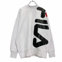 FILA プリント スウェット トレーナー S ホワイト ネイビー レッド フィラ 古着卸 アメリカ仕入 a603-5311