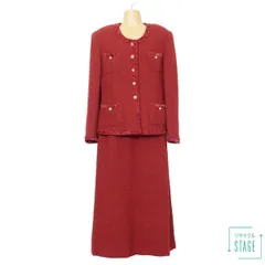 【美品】ピンクハウス★大人フェミニンなスーツ ブラウス&タイトスカート 大きいサイズL 厚手 秋冬 ヴィンテージ！赤系 z8528s