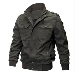 種類49：3XL/D：931)ミリタリーグリー 秋冬 コーデ メンズ  服 シンプル ファッション オシャレ 大人 かっこいい 大きいサイズ ストリート 紳士服 スタンドカラー ジャケット アウター カジュアル トップス ミリタリー コットン ワーク