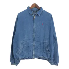 90年代 USA製 Polo by Ralph Lauren ポロ ラルフローレン デニム スイングトップ ブルー (メンズ XL) 中古 古着 R6373
