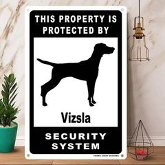 雑貨【Vizsla/ショートヘアード・ハンガリアン・ビズラ】 Dog ドッグ 犬 メタルポスタ― Security セキュリティー 警告 ヤードサイン メタルプレート ブリキ看板 -207のサムネイル