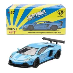 【中古】ミニカー 1/64 LB★WORKS Lamborghini Aventador(ライトブルー) 「MINI GTシリーズ」 [MGT00057-L]