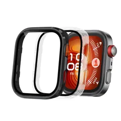 新品 【2枚セッ】For HUAWEI Watch Fit 4 Pro ケース フィルム+PCフレーム 一体型 Mosasa HUAWEI Watch Fit 4 Pro 用 防水防塵 ケース 全面保護 装着簡単 高透過率 指紋防止 強化ガラス 保護フィルム