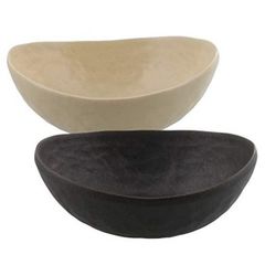 黒マット 梨地アイボリー 2色セット テーブルウェアイースト 和の楕円鉢 2色セ