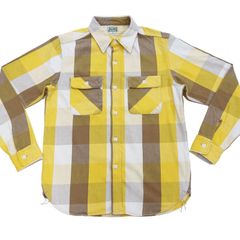 ジェラード JELADO コットン100% ネルシャツ JP02127 チェックシャツ ワークシャツ 「Union Workers Shirt Regular」旧力織機 生地 長袖シャツ グレインマスタード 新品  